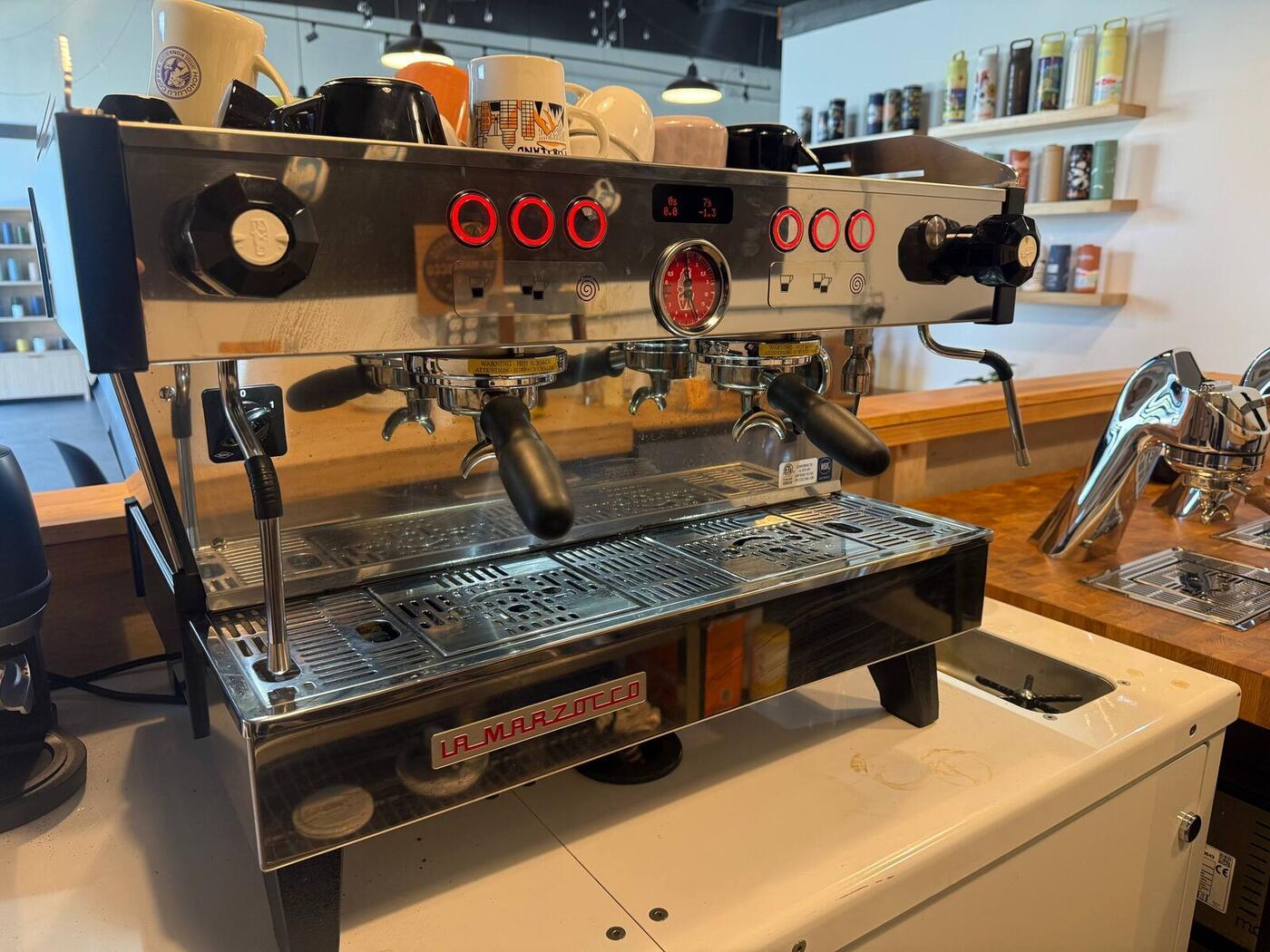 Front view of a La Marzocco Linea PB espresso machine
